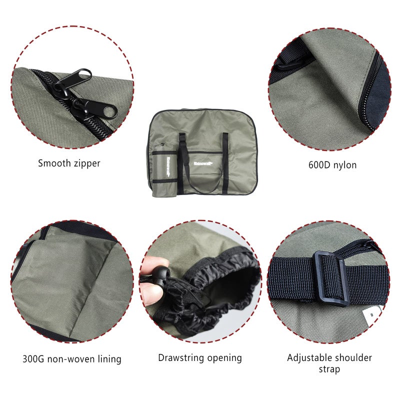 CamGo 20 Inch Folding Bike Bag - Wear-resistant Bicycle Travel Case Outdoors Bike Transport Bag for Cars Train Air Travel (Army Green, 20 inch) - Image 5